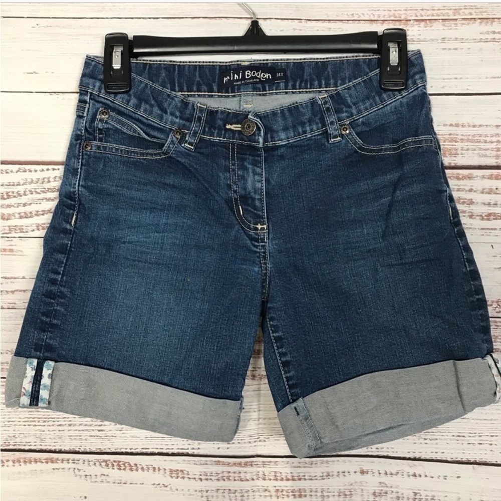 Mini Boden cuffed youth size 14 denim shorts